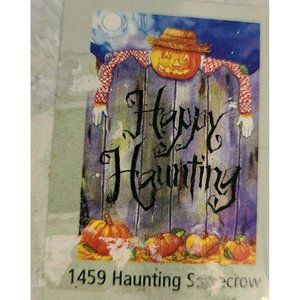 NEW Halloween Fall Thanksgiving Breezy Lane Haunting Scarecrow24x36 Garden Flag